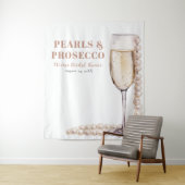 Hintergrund für Perlen und Prosecco-Brautparty Wandteppich (Beispiel)