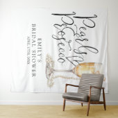 Hintergrund für Perlen und Prosecco-Brautparty Wandteppich (Beispiel (Horizontal))