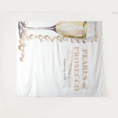 Hintergrund für Perlen und Prosecco-Brautparty Wandteppich (Vorderseite (Horizontal))