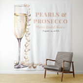 Hintergrund für Perlen und Prosecco-Brautparty Wandteppich (Beispiel)