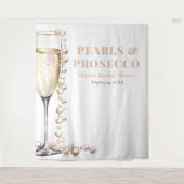Hintergrund für Perlen und Prosecco-Brautparty Wandteppich (Vorderseite)