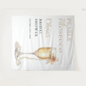 Hintergrund für Perlen und Prosecco-Brautparty Wandteppich (Vorderseite (Horizontal))