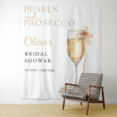 Hintergrund für Perlen und Prosecco-Brautparty Wandteppich (Beispiel)