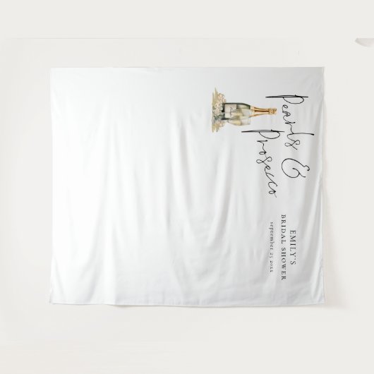 Hintergrund für Perlen und Prosecco-Brautparty Wandteppich (Vorderseite (Horizontal))