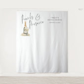 Hintergrund für Perlen und Prosecco-Brautparty Wandteppich (Vorderseite)