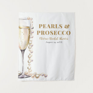 Hintergrund für Perlen und Prosecco-Brautparty Wandteppich