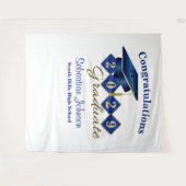 Hintergrund für personalisierten Abschluss Blue & Wandteppich (Vorderseite (Horizontal))