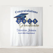 Hintergrund für personalisierten Abschluss Blue & Wandteppich (Vorderseite)