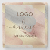 Hintergrund für Pinselstriche in Gold- und Kupfert Steinuntersetzer (Vorderseite)