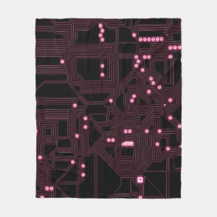Hintergrund für rosa Mikrochip-Schaltung, 3d, ab Fleecedecke