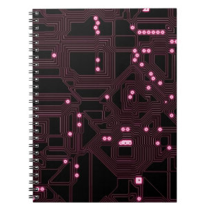 Hintergrund für rosa Mikrochip-Schaltung, 3d, ab Notizblock