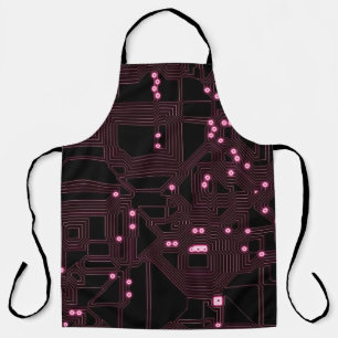 Hintergrund für rosa Mikrochip-Schaltung, 3d, ab Schürze