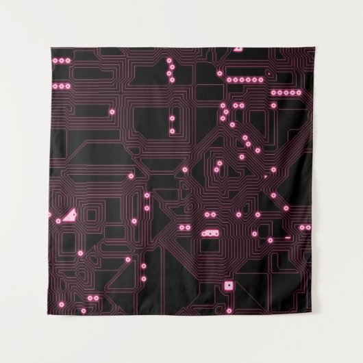 Hintergrund für rosa Mikrochip-Schaltung, 3d, ab Wandteppich (Vorderseite)