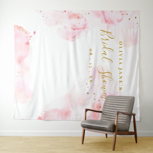 Hintergrund für rosa und goldene Kalligrafie-Scrip Wandteppich (Beispiel (Horizontal))