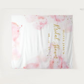 Hintergrund für rosa und goldene Kalligrafie-Scrip Wandteppich (Vorderseite (Horizontal))