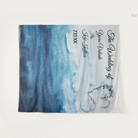 Hintergrund für rustikale Hochzeiten im Ozean Wandteppich (Vorderseite (Horizontal))