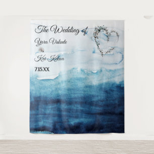 Hintergrund für rustikale Hochzeiten im Ozean Wandteppich