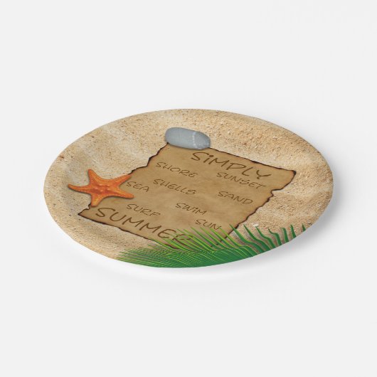 Hintergrund für Sand - Papierplatte Pappteller (Schrägansicht)