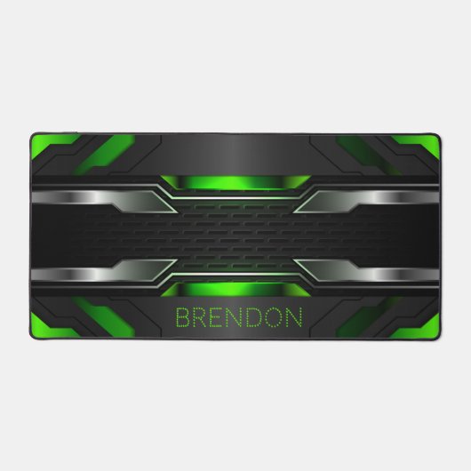 Hintergrund für Schwarz-Grün-Silver-Gaming Schreibtischunterlage (Vorderseite)