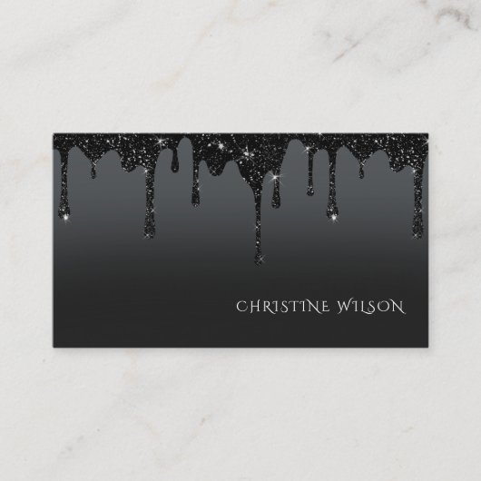 Hintergrund für schwarzen Tropf-Glitzer Visitenkarte (Vorderseite)