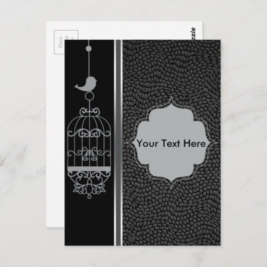 Hintergrund für Silver Birdcage und Leder Postkarte (Vorne/Hinten)