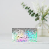 Hintergrund für Silver Glitzer Opal Visitenkarte (Stehend Vorderseite)