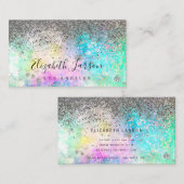 Hintergrund für Silver Glitzer Opal Visitenkarte (Vorne/Hinten)