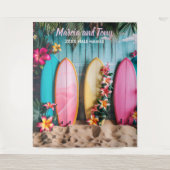 Hintergrund für Strand und Surfbretter mit Wandtep Wandteppich (Vorderseite)