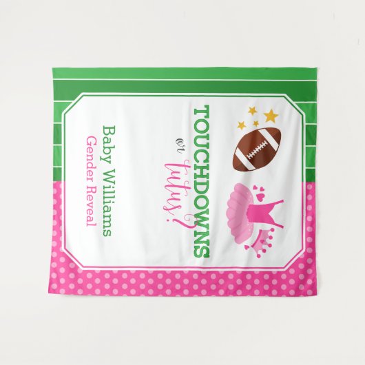 Hintergrund für Touchdowns oder Tutus Gender Revea Wandteppich (Vorderseite (Horizontal))