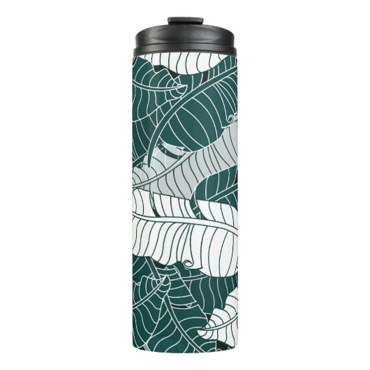 Hintergrund für Vintage Blätter Muster Thermosbecher (Vorderseite)