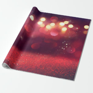 Hintergrund für Vintage Lichter aus rotem Glitzer. Geschenkpapier
