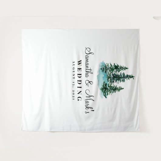 Hintergrund für Waldhochzeiten, Foto Booth Prop Wandteppich (Vorderseite (Horizontal))