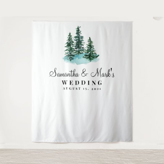 Hintergrund für Waldhochzeiten, Foto Booth Prop Wandteppich (Vorderseite)