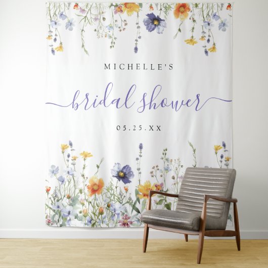 Hintergrund für Wildblume Brautparty Wandteppich (Beispiel)