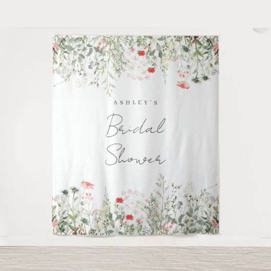 Hintergrund für Wildblume-Brautparty Wandteppich (Vorderseite)