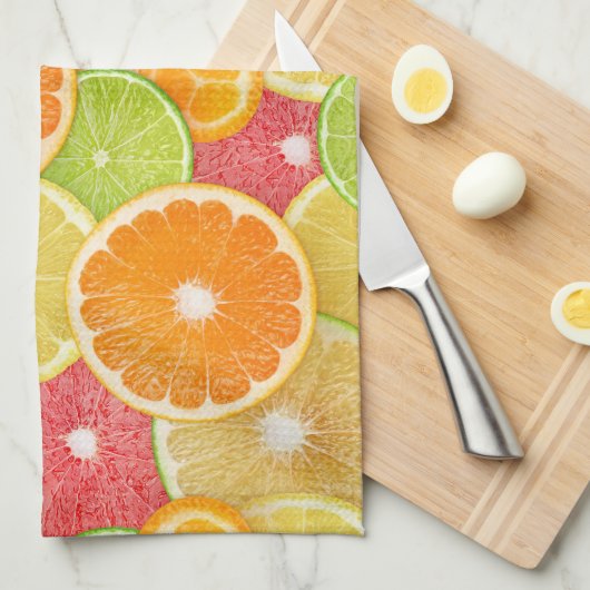 Hintergrund für Zitrusfrüchte Geschirrtuch (Viertel Falte)