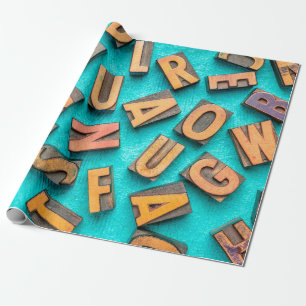 Hintergrund für zufällige Buchstaben - Vintager Te Geschenkpapier
