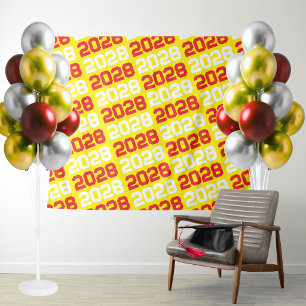 Hintergrund Gelb und Roter Abschluss Wandteppich