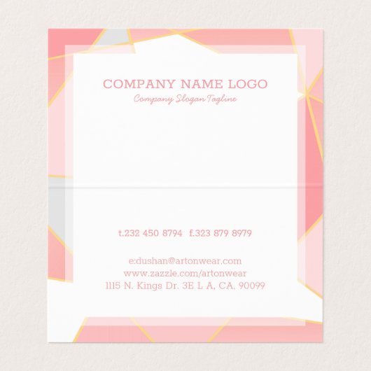 Hintergrund geometrischer farbiger Formen Visitenkarten (Innenseite Aufgefaltet)