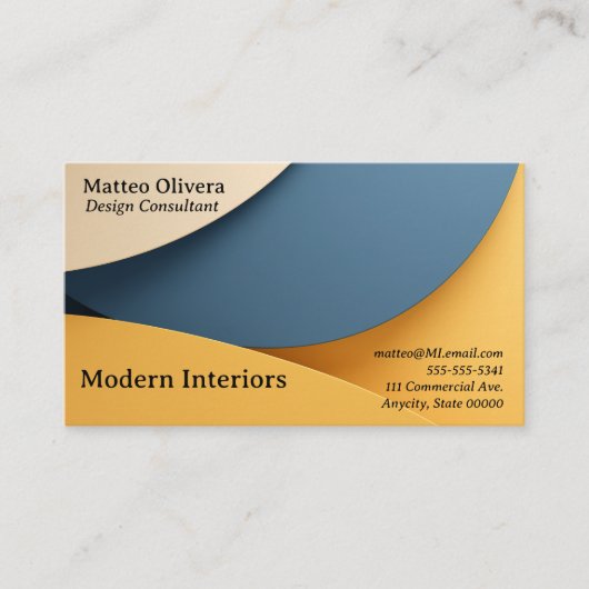 Hintergrund geometrischer Formen in blau und gelb Visitenkarte (Vorderseite)