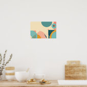 Hintergrund geometrischer Formen in Blau und Rosa Poster (Küche)