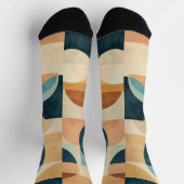 Hintergrund geometrischer Formen in Blues und Brau Socken (Oben)