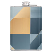 Hintergrund geometrischer Formen in Grau Flachmann (Rückseite)