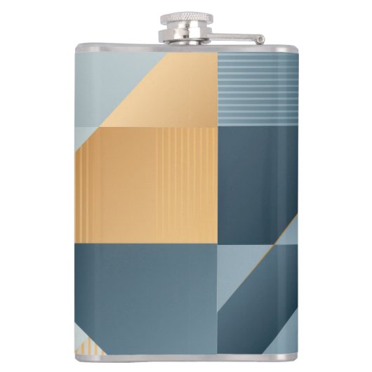 Hintergrund geometrischer Formen in Grau Flachmann (Rückseite)