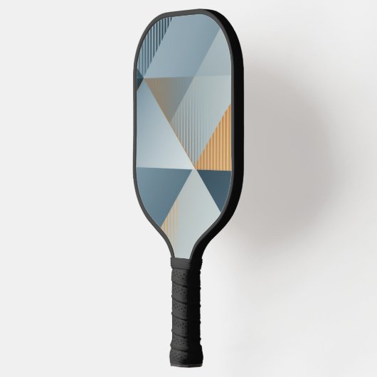 Hintergrund geometrischer Formen in Grau Pickleball Schläger (Links)