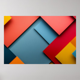 Hintergrund geometrischer Formen in hellen Farben Poster