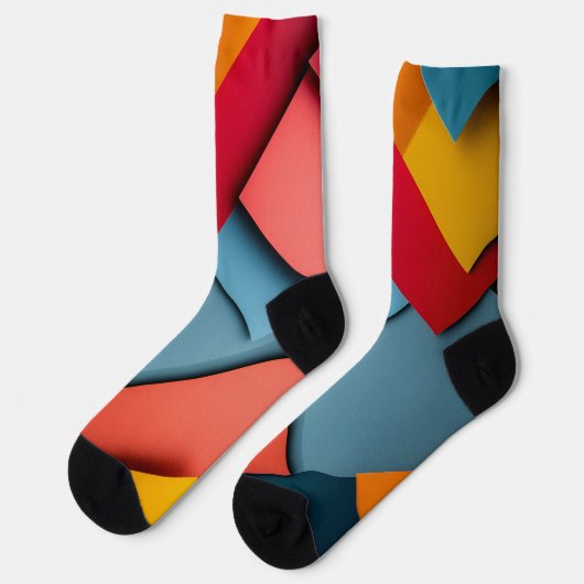 Hintergrund geometrischer Formen in hellen Farben Socken (Linkes Detail)