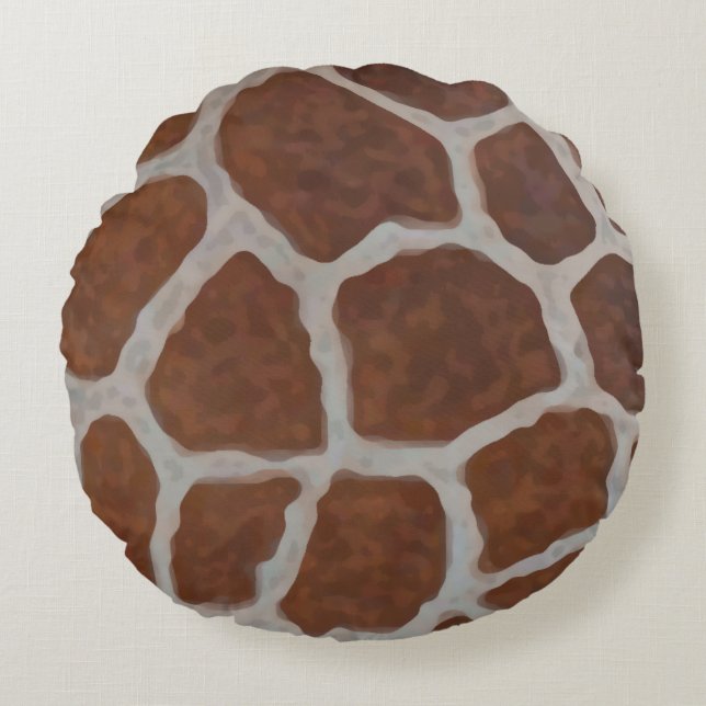 Hintergrund Giraffe Print Pattern Rundes Kissen (Vorderseite)