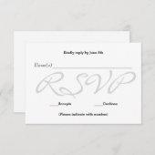 Hintergrund grau - RSVP-Antwortkarte RSVP Karte (Vorne/Hinten)