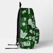 Hintergrund grüner Bücher Bedruckter Rucksack (Links)
